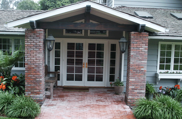 Brick facing to columns completed