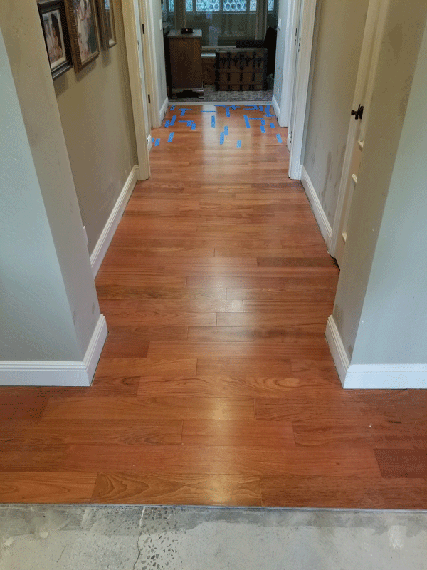 New hardwood flooring with ramp