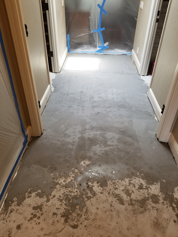 hallway concrete prep