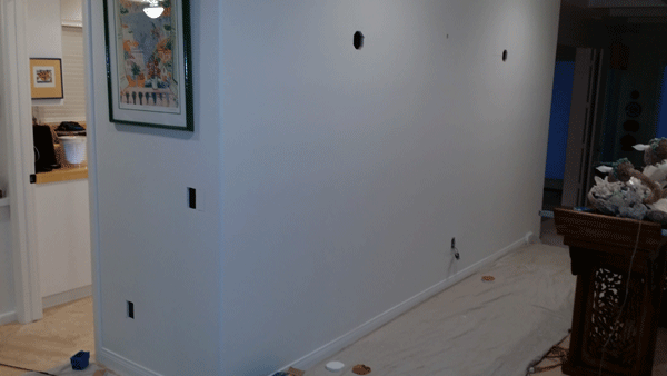 blank wall with electrical boxes